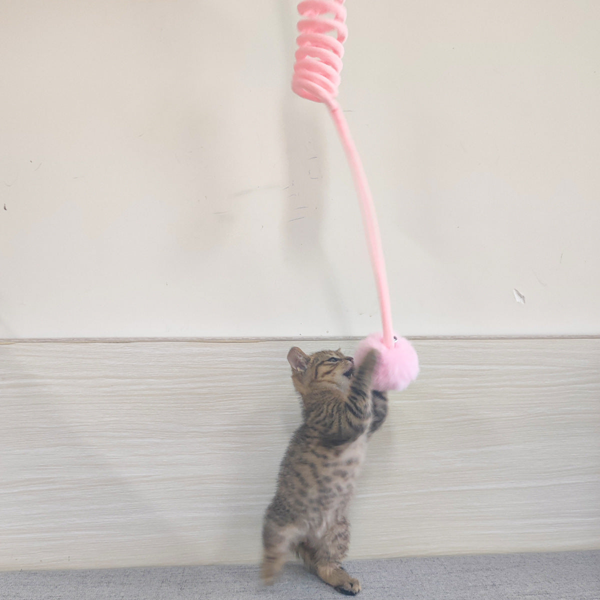 Cat Toy Self-Hi Sucker Spring Rabbit Hair Ball