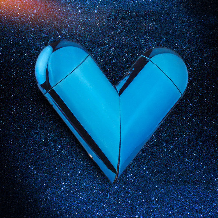 Heart Shape Gas-Electric Folding Lighter USB Electronic Charging