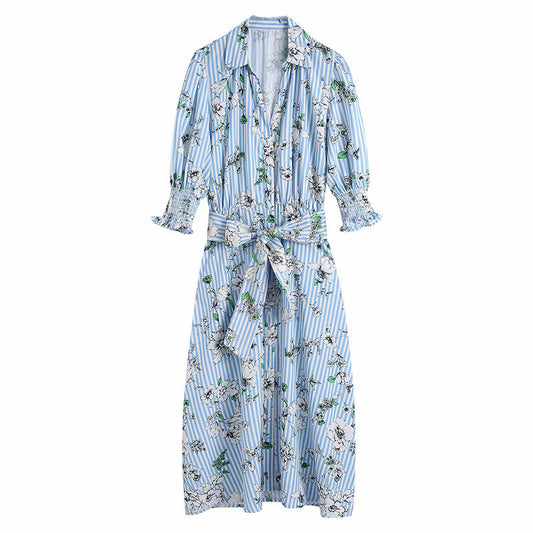 Summer New Style Printed Shirt Dress