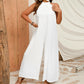 Pure Color Halter Sleeveless Casual Plus Size Jumpsuit