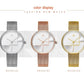 Women's Fashion Simple Geometric Quartz Watch Mesh Strap Watch