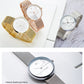 Women's Fashion Simple Geometric Quartz Watch Mesh Strap Watch