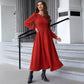 Slim Solid Color Knitted Long-sleeved Dress