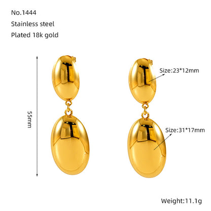 Exaggerated Geometry Oval Earrings Simple