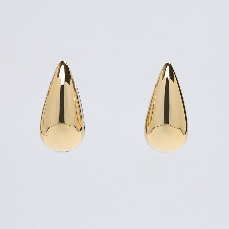 Two Colors Patch Earrings Women's Minimalist Style