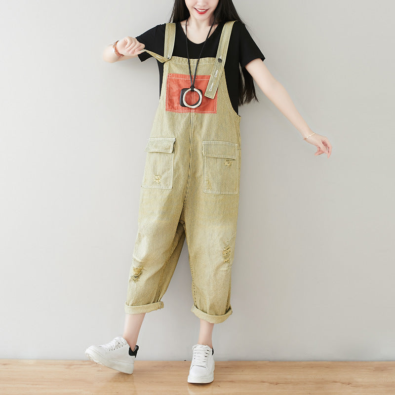 Women's Plus Size Retro Denim Jumpsuit