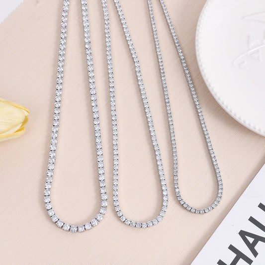 4mm Zircon Tennis Necklace Men