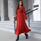 Slim Solid Color Knitted Long-sleeved Dress