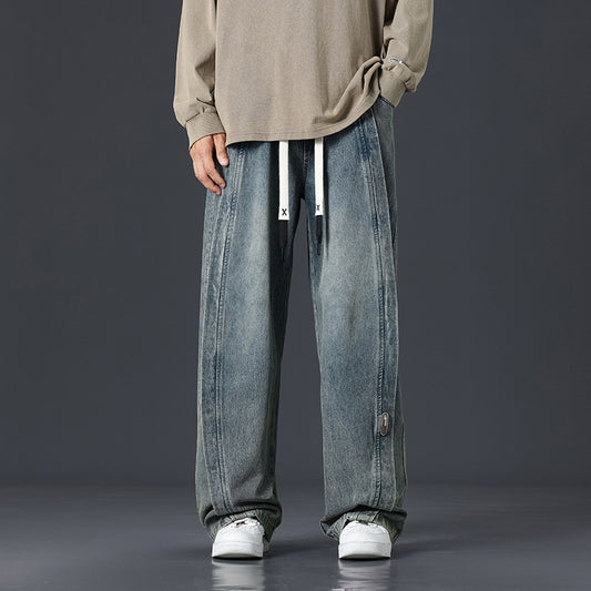 Retro Patchwork Oversized Jeans Men