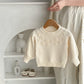 Handmade Embroidery Crew Neck Pullover Sweater Knitted Cotton Top