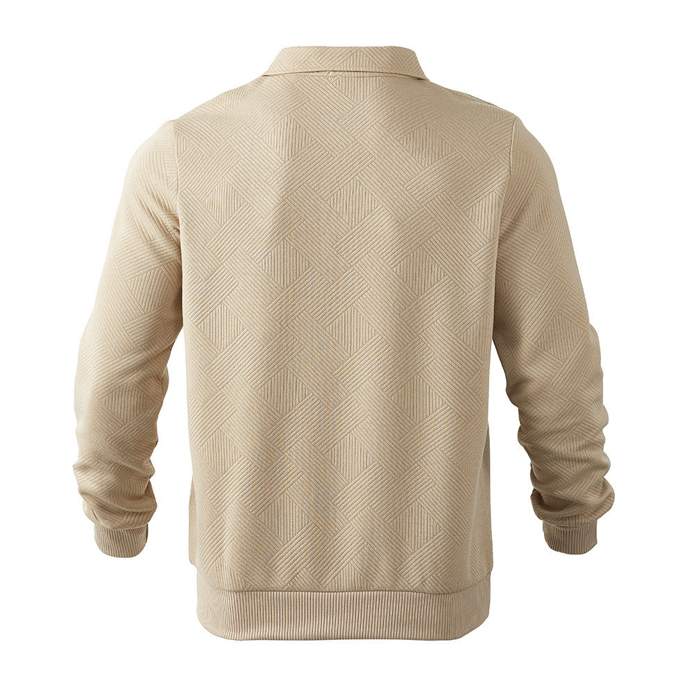 Half-zipper Sweatshirt Solid Color Long-sleeved